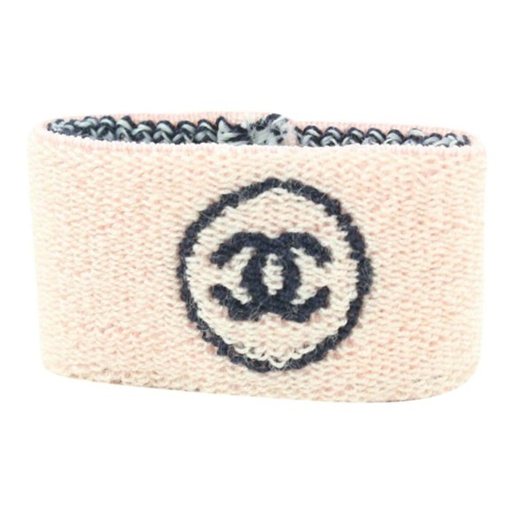 Chanel Pink x Black Gym Bracelet Sweatband Wrist - Picture 1 of 12